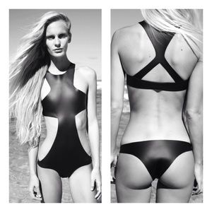 Mikoh Osaka Racerback Cut Out One Piece Black